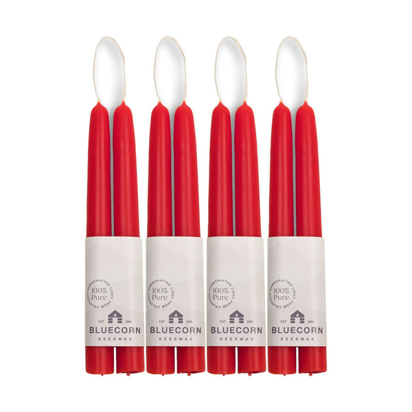 Hand-Dipped Beeswax Taper Candles - Bulk 4-Pair Bundle