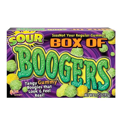 Flix Candy Halloween Sour Box of Boogers Gummies Candy, 3.25 Ounce Theater Box - 12 Count Display Box