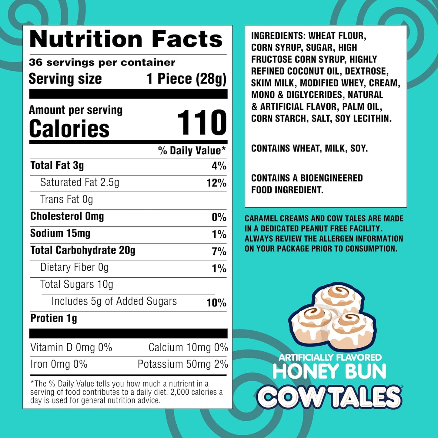 Goetze's Candy Cow Tales Caramel Chewy Candy Sticks, 1 Ounce  - 36 Count Display Box