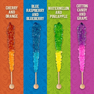 Rocksicles, Rainbow Colored Rock Crystal Candy Sticks, 0.6 Ounce Each Stick