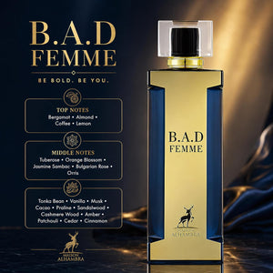 Maison Alhambra B.A.D Femme Eau de Parfum Spray for Women, 100 ml