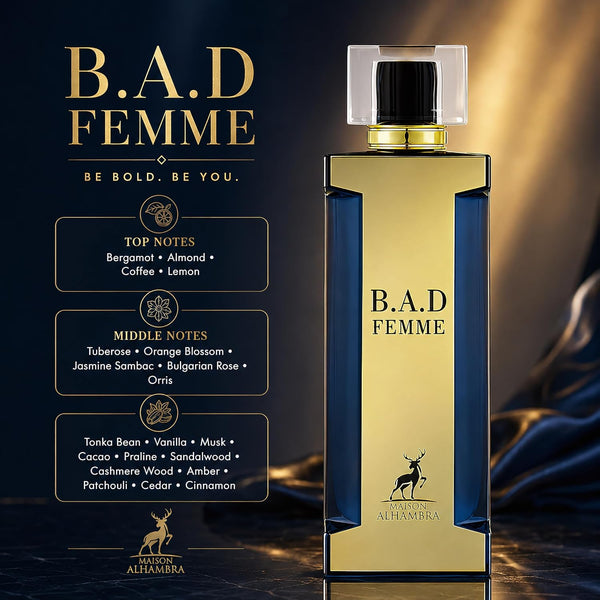 Maison Alhambra B.A.D Femme Eau de Parfum Spray for Women, 100 ml
