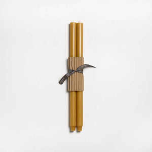 Greentree Home Candle, 18" Fluted Unscented Taper Handmade Beeswax Candles