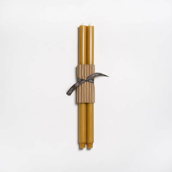Greentree Home Candle, 18" Fluted Unscented Taper Handmade Beeswax Candles