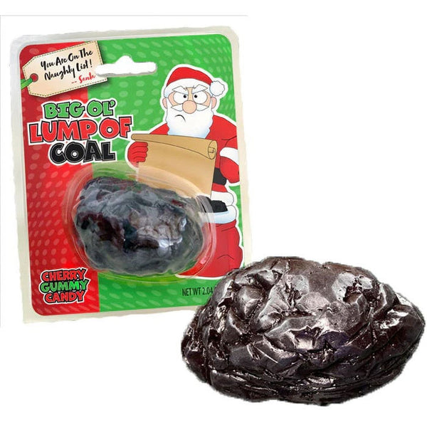 Holiday Christmas Big Ol’ Lump Of Coal Gummy Candy, Cherry Flavored Gummy, 2.04 Ounce