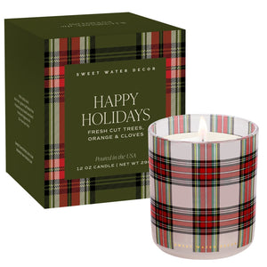 Sweet Water Decor Happy Holidays 12 oz Boxed Soy Candle