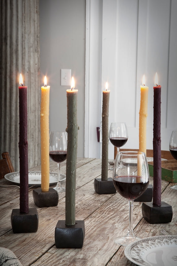 Greentree Home Candle, 12" Twig Unscented Taper Handmade Beeswax Candles