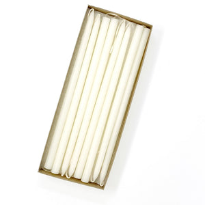 Mole Hollow Candles, Ivory Beeswax 10" Tiny Taper Candles, Set of 24