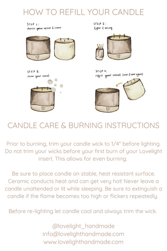 Salt Candle Vessel + Wax Candle Refill