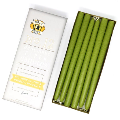 Mole Hollow Candles, 12" Unscented Taper Candle, Set of 12 - Choose from 39 Colors!