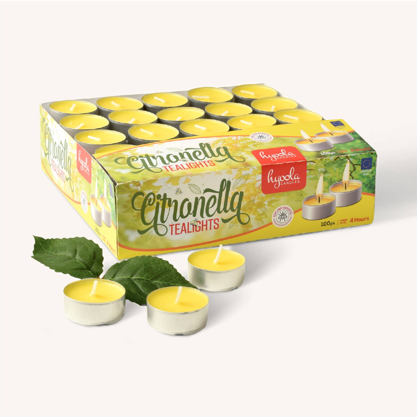 Citronella Scented Tealight Candles - 4 Hour - 100 Pack