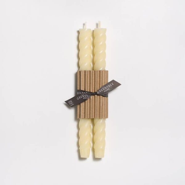 Greentree Home Candle, 10" Rope Unscented Taper Handmade Beeswax Candles