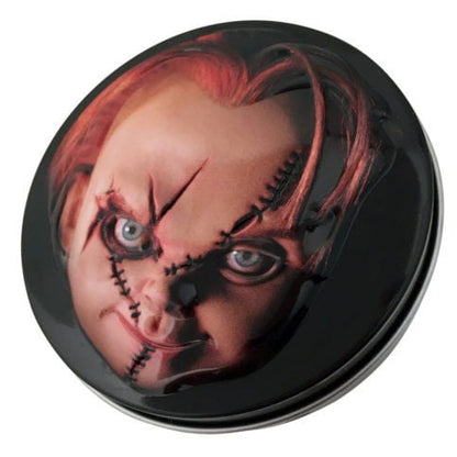 Halloween Childsplay Chucky , Sour Cherry Knife Candy, 1.2 Ounce Tin - 12 Count Display Box