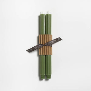 Greentree Home Candle, 12" Fluted Unscented Taper Handmade Beeswax Candles