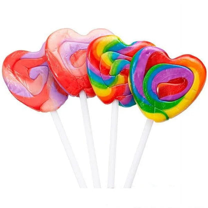 Valentine Teeny Swirled Heart Lollipops - 48 Count Display Box
