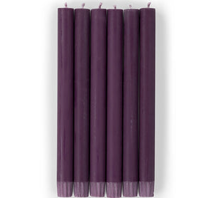 British Colour Standard 25cm / 10'' H Egg Plant Eco Dinner Candles, Gift Box of 6