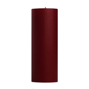 Unscented Pillar Candles, Burgundy Red