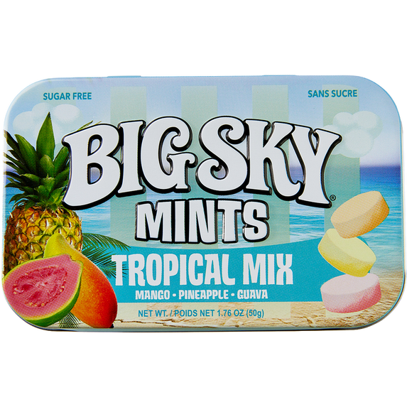 Big Sky Sugar Free Mint Candy, 1.76 Ounce (50g) Tin - 6 Count Display Tray
