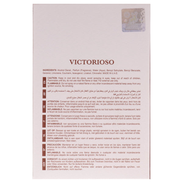 Maison Alhambra Victorioso Heroic Eau de Parfum Spray for Men, 100 ml