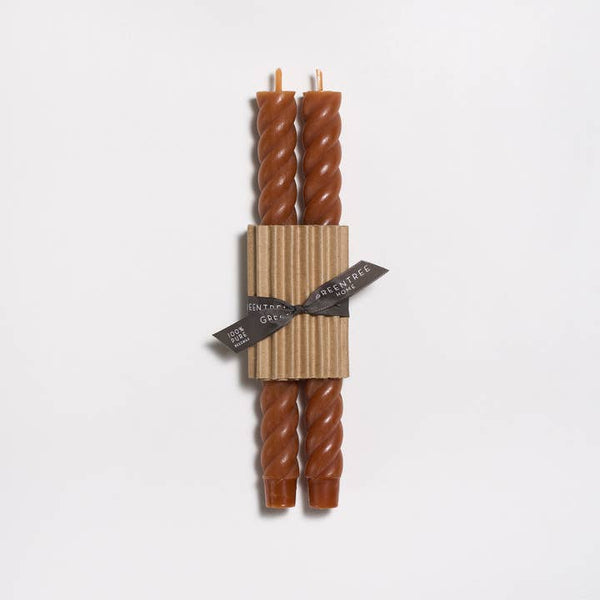 Greentree Home Candle, 10" Rope Unscented Taper Handmade Beeswax Candles