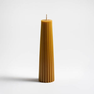 Greentree Home Candle, Petite Pillar Unscented Taper Handmade Beeswax Candles
