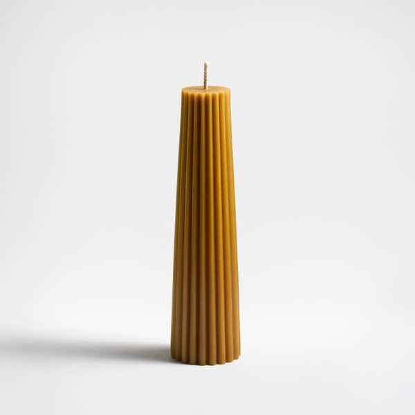 Greentree Home Candle, Petite Pillar Unscented Taper Handmade Beeswax Candles