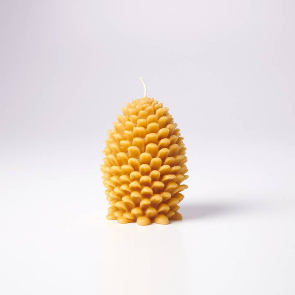 Greentree Home Candle, Jumbo Pine Cone Unscented Handmade Beeswax Sculptural Candles