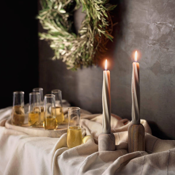Greentree Home Candle, 9" Twist Unscented Taper Handmade Beeswax Candles