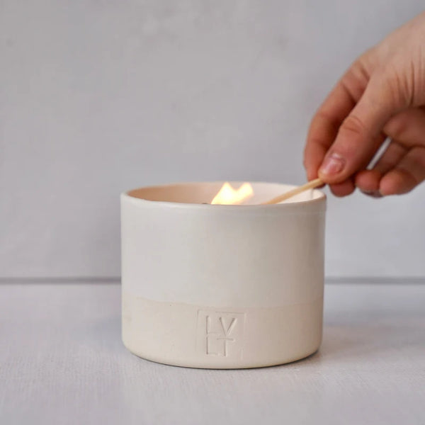 Salt Candle Vessel + Wax Candle Refill