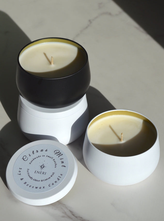 ENERI 7 oz Scented Candle, Citrus Mint