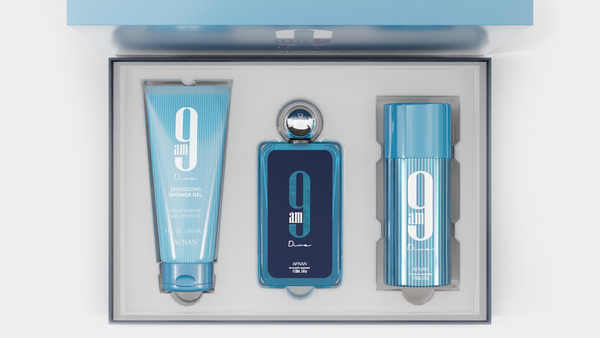 Afnan 9AM Dive EDP Spray 100ml & Shower Gel 150ml & Perfumed Body Spray 150ml (3 pcs)