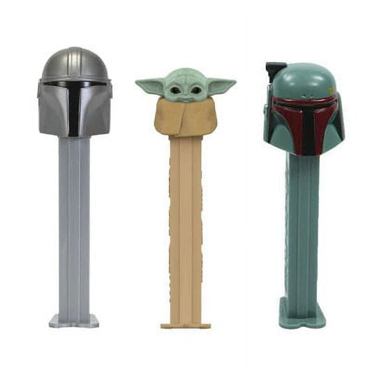 PEZ Star Wars: The Mandalorian Party Pack Candy Dispensers, Blister Pack with 3 Candy Packs - 12 Count Display Box