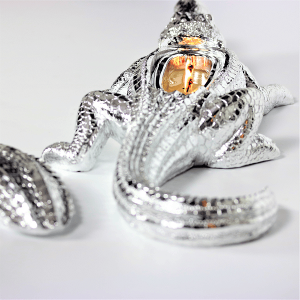 Silver Grand Alligator Candle