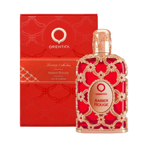 Orientica Luxury Collection Amber Rouge Eau De Parfum – Woody, Amber, Saffron, Praline, Jasmine, Orange, Oak Moss, Seaweed – Arabic Perfume for Men & Women – 2.7oz / 80ml