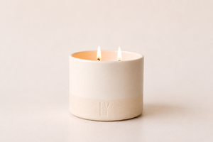 Salt Candle Vessel + Wax Candle Refill