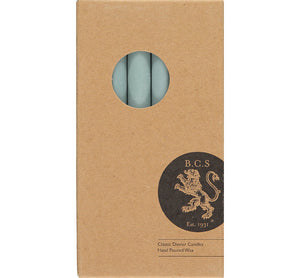 British Colour Standard 25cm / 10'' H Opaline Green Eco Dinner Candles, Gift Box of 6