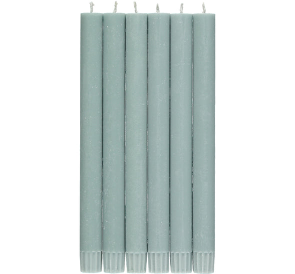 British Colour Standard 25cm / 10'' H Opaline Green Eco Dinner Candles, Gift Box of 6
