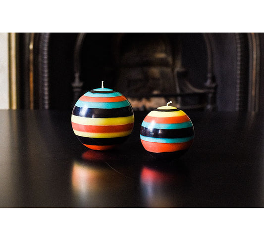 British Colour Standard Striped Ball Candles