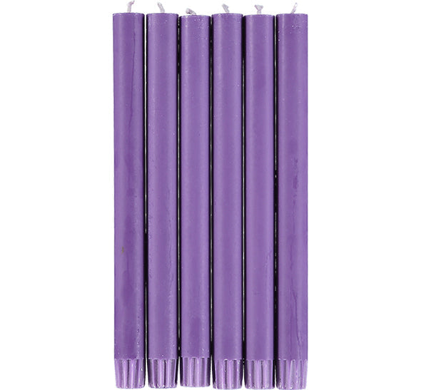 British Colour Standard 25cm / 10'' H Doge Purple Eco Dinner Candles, Gift Box of 6