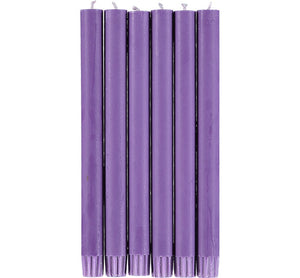 British Colour Standard 25cm / 10'' H Doge Purple Eco Dinner Candles, Gift Box of 6