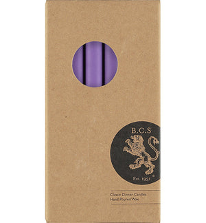 British Colour Standard 25cm / 10'' H Doge Purple Eco Dinner Candles, Gift Box of 6