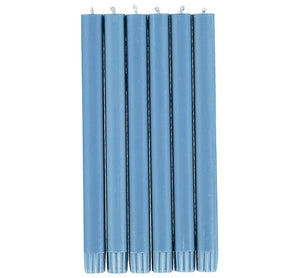 British Colour Standard 25cm / 10'' H Medici Blue Eco Dinner Candles, Gift Box of 6