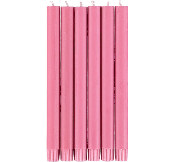 British Colour Standard 25cm / 10'' H Neyron Rose Eco Dinner Candles, Gift Box of 6