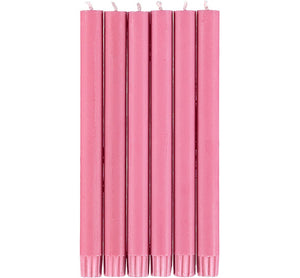 British Colour Standard 25cm / 10'' H Neyron Rose Eco Dinner Candles, Gift Box of 6