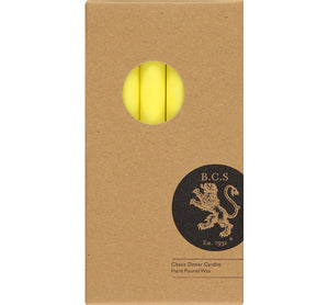 British Colour Standard 25cm / 10'' H Primrose Eco Dinner Candles, Gift Box of 6