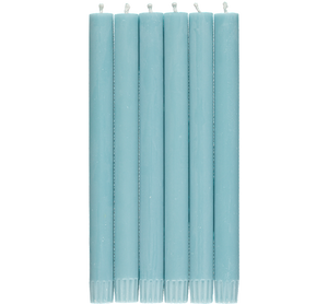 British Colour Standard 25cm / 10'' H Powder Blue Eco Dinner Candles, Gift Box of 6