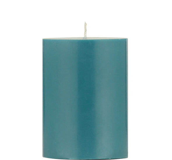 British Colour Standard Small Petrol Blue Eco Pillar Candle, 4'' / 10cm