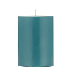 British Colour Standard Small Petrol Blue Eco Pillar Candle, 4'' / 10cm