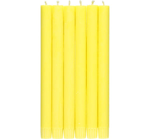 British Colour Standard 25cm / 10'' H Primrose Eco Dinner Candles, Gift Box of 6