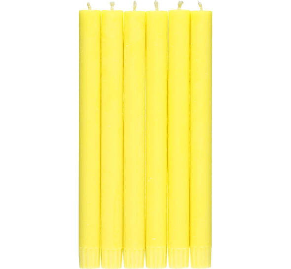 British Colour Standard 25cm / 10'' H Primrose Eco Dinner Candles, Gift Box of 6